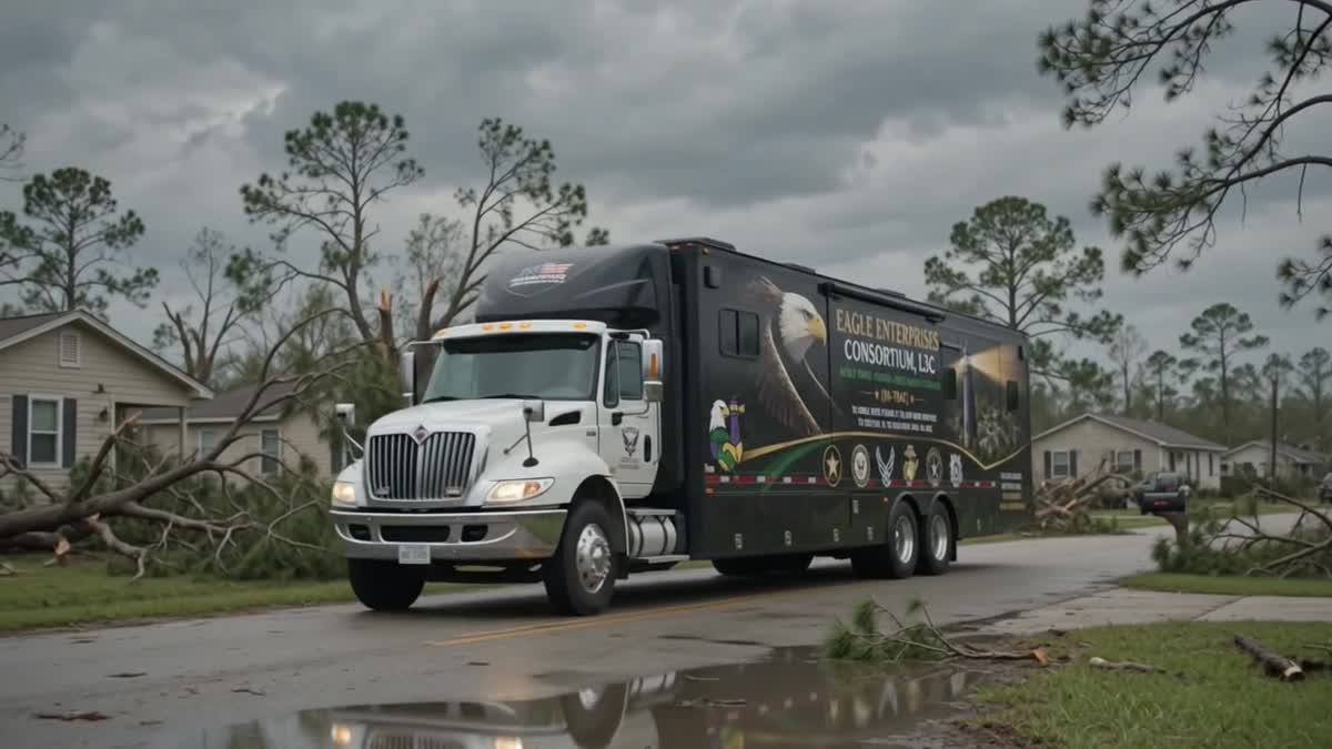 The M-TOC mobile unit responding after a storm in rural Louisiana