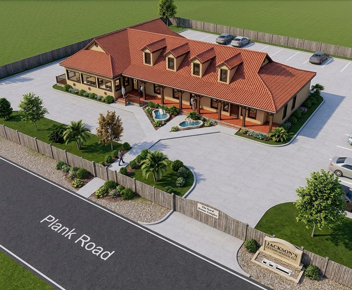 Rendered view of the Plank Road service facility